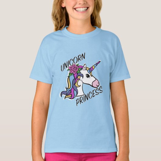 Unicorn Princess Design - Girls' Basic T-Shirt (Voorkant)