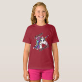 Unicorn Princess Design - Girls' Basic T-Shirt (Voorkant volledig)