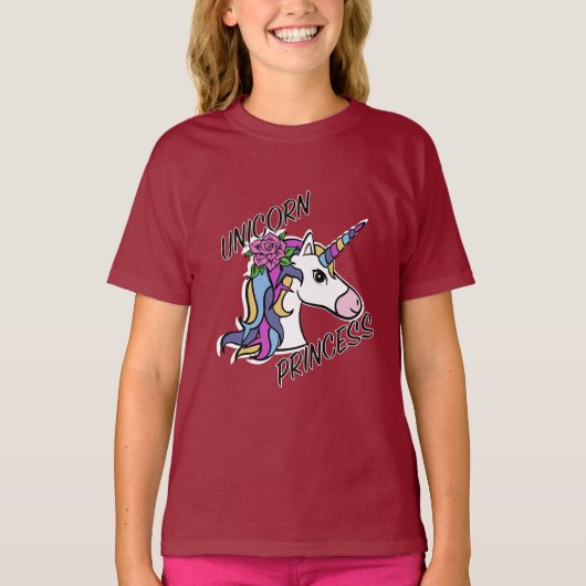 Unicorn Princess Design - Girls' Basic T-Shirt (Voorkant)