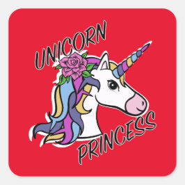 Unicorn Princess Design - Square Stickers