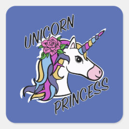 Unicorn Princess Design - Square Stickers