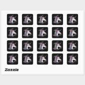 Unicorn Princess Design - Square Stickers (Vel)
