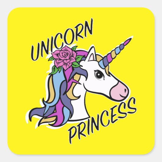 Unicorn Princess Design - Square Stickers (Voorkant)
