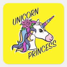 Unicorn Princess Design - Square Stickers