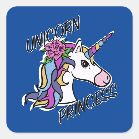 Unicorn Princess Design - Square Stickers (Voorkant)