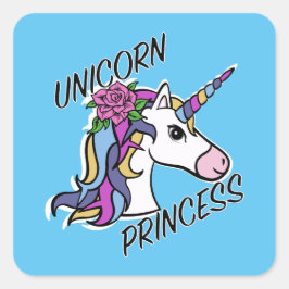 Unicorn Princess Design - Square Stickers