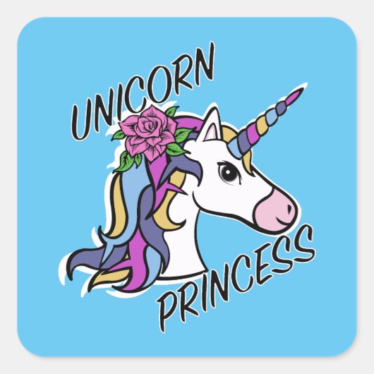 Unicorn Princess Design - Square Stickers (Voorkant)