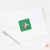 Unicorn Princess Design - Square Stickers (Envelop)