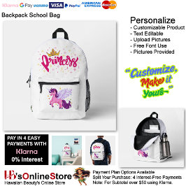 Unicorn Princess Dreamy Fantasy School Supplies 1 Bedrukte Rugzak