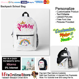 Unicorn Princess Dreamy Fantasy School Supplies 5 Bedrukte Rugzak