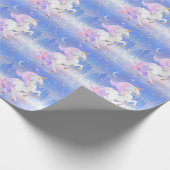 Unicorn Princess Frozen Lake Scene , gepersonalise Cadeaupapier (Hoek)