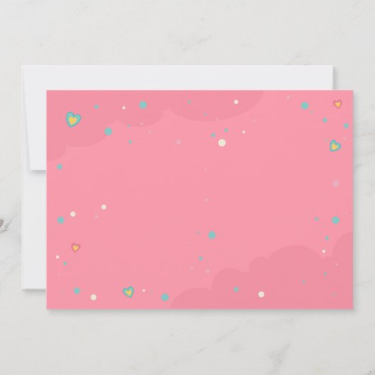 Unicorn Princess Girl Kinder Baby Birthday Party Kaart (Achterkant)