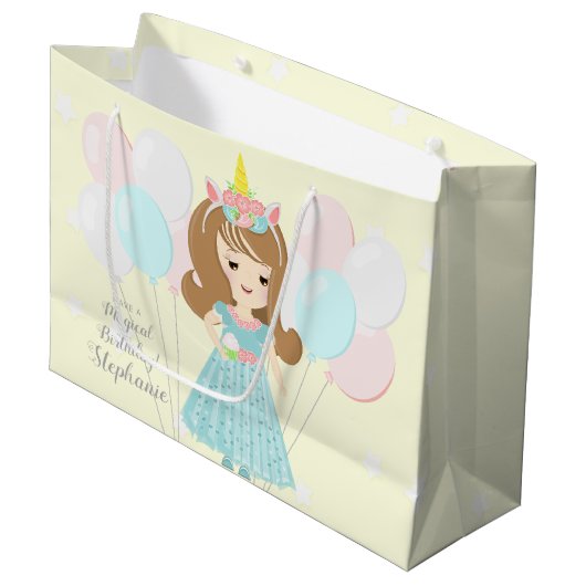 Unicorn Princess Groot Cadeauzakje (Voorkant Gekanteld)