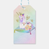 Unicorn Princess Iridescent Rainbow Pastel Party Cadeaulabel (Achterkant)