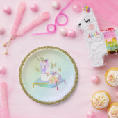 Unicorn Princess Iridescent Rainbow Pastel Party Papieren Bordje (Feest)