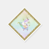 Unicorn Princess Iridescent Rainbow Pastel Party Servet (Hoek)