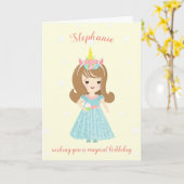 Unicorn Princess Kaart (Gele Bloem)