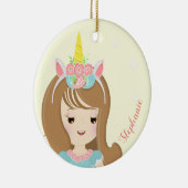 Unicorn Princess Keramisch Ornament (Rechts)