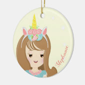 Unicorn Princess Keramisch Ornament (Links)