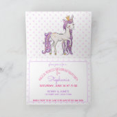 Unicorn Princess Modern Girly Waterverf Birthday (Binnen)