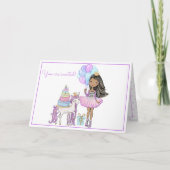 Unicorn Princess Modern Girly Waterverf Birthday (Voorkant)