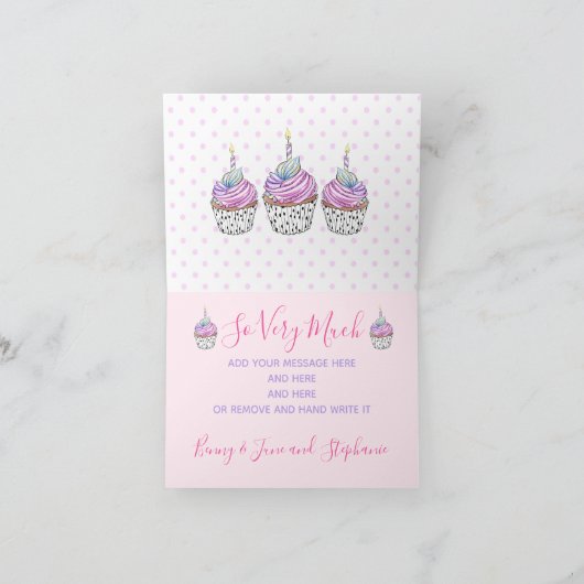 Unicorn Princess Modern Waterverf Pastel Bedankkaart (Binnen)