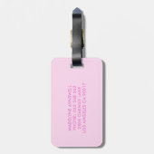 Unicorn Princess Rainbow Glitter Persoonlijke naam Bagagelabel (Achterkant verticaal)