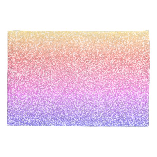 Unicorn Princess Rainbow Glitter Persoonlijke naam Kussensloop (Achterkant)