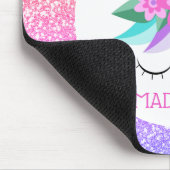Unicorn Princess Rainbow Glitter Persoonlijke naam Muismat (Hoek)