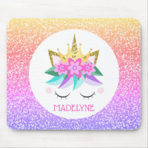 Unicorn Princess Rainbow Glitter Persoonlijke naam