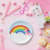 Unicorn Princess Rainbow Papieren Bordje (Feest)