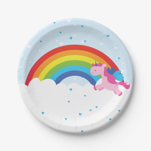 Unicorn Princess Rainbow Papieren Bordje (Voorkant)