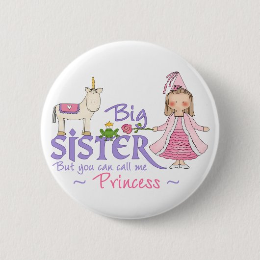 Unicorn Princess Ronde Button 5,7 Cm (Voorkant)
