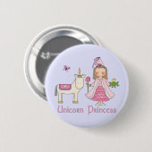 Unicorn Princess Ronde Button 5,7 Cm (Voorkant /achterkant)