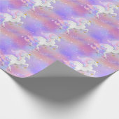 Unicorn Princess Snoep Floss Sparkles Personalized Cadeaupapier (Hoek)