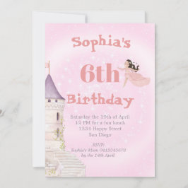 Unicorn Princess Stars Age Dark Hair Birthday Kaart