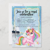 Unicorn prinses wintersprookkasteel kaart (Voorkant)