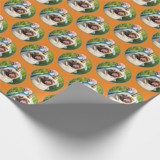 Unicorn Pug Cadeaupapier (Hoek)