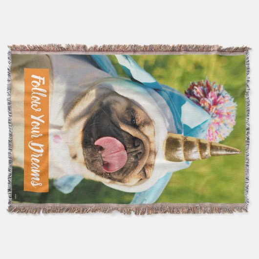 Unicorn Pug Deken (Voorkant)