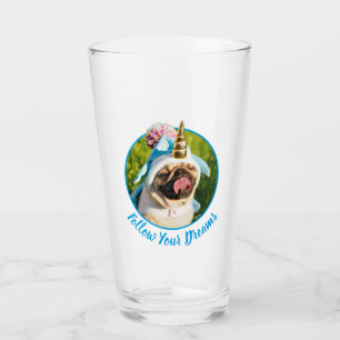 Unicorn Pug Glas