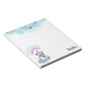 Unicorn Pug Magic Rainbows Dog Roze en Paars Notitieblok (Schuin)