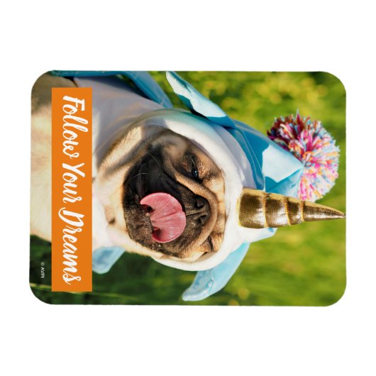 Unicorn Pug Magneet (Horizontaal)