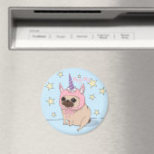 Unicorn Pug Magneet (Insitu (Vaatwasser))