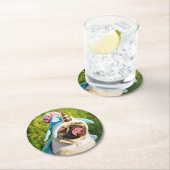 Unicorn Pug Ronde Kartonnen Onderzetter (Insitu)