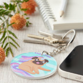Unicorn Pug Sleutelhanger (Voorkant Rechts)