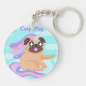 Unicorn Pug Sleutelhanger (Achterkant)