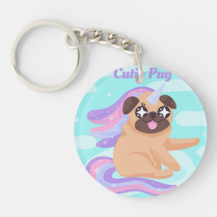 Unicorn Pug Sleutelhanger