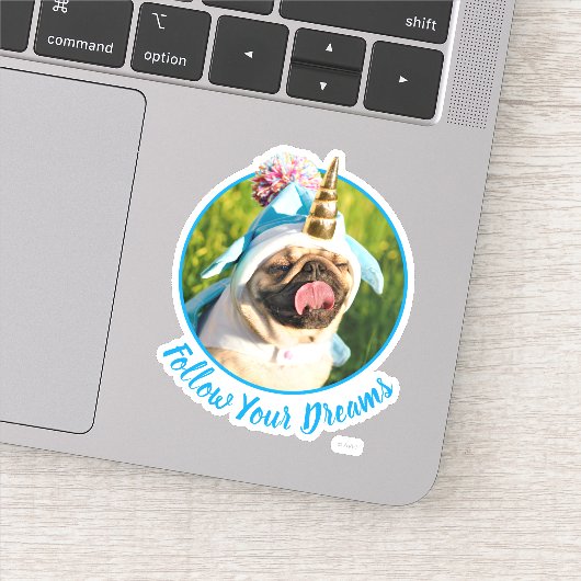 Unicorn Pug Sticker (Detail)