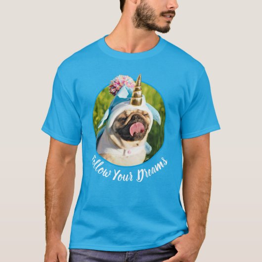Unicorn Pug T-shirt (Voorkant)