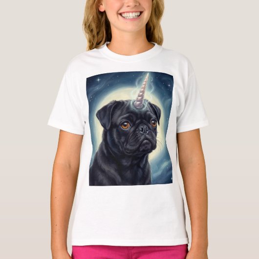 Unicorn Pug T-shirt (Voorkant)
